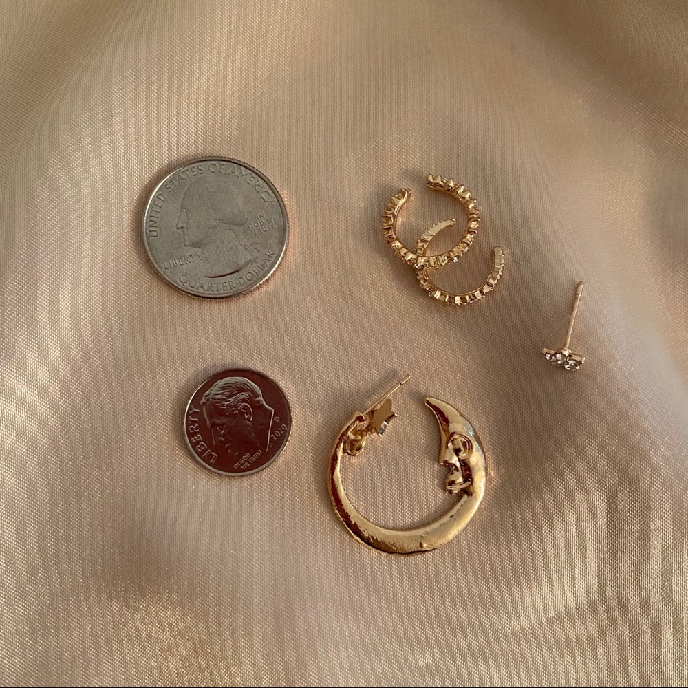 Moon crescent Earrings Set - Picture 2 of 5